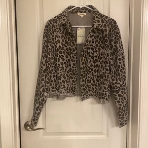 Leopard jean jacket